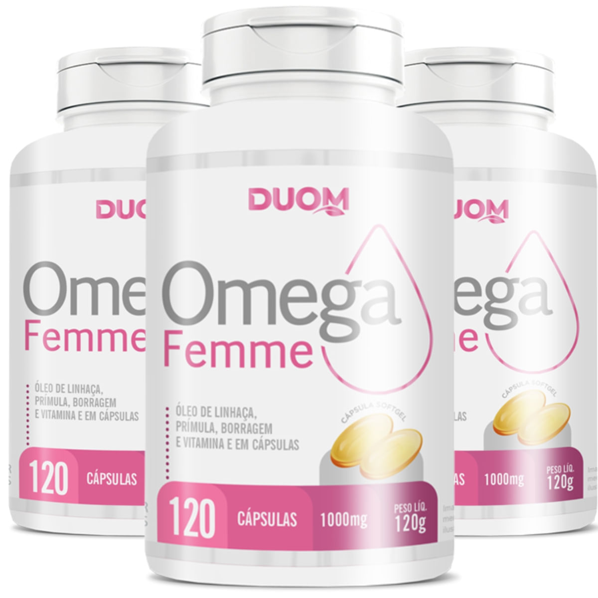 Combo 3 Ômega Femme Bem-Estar Duom 120 Cápsulas