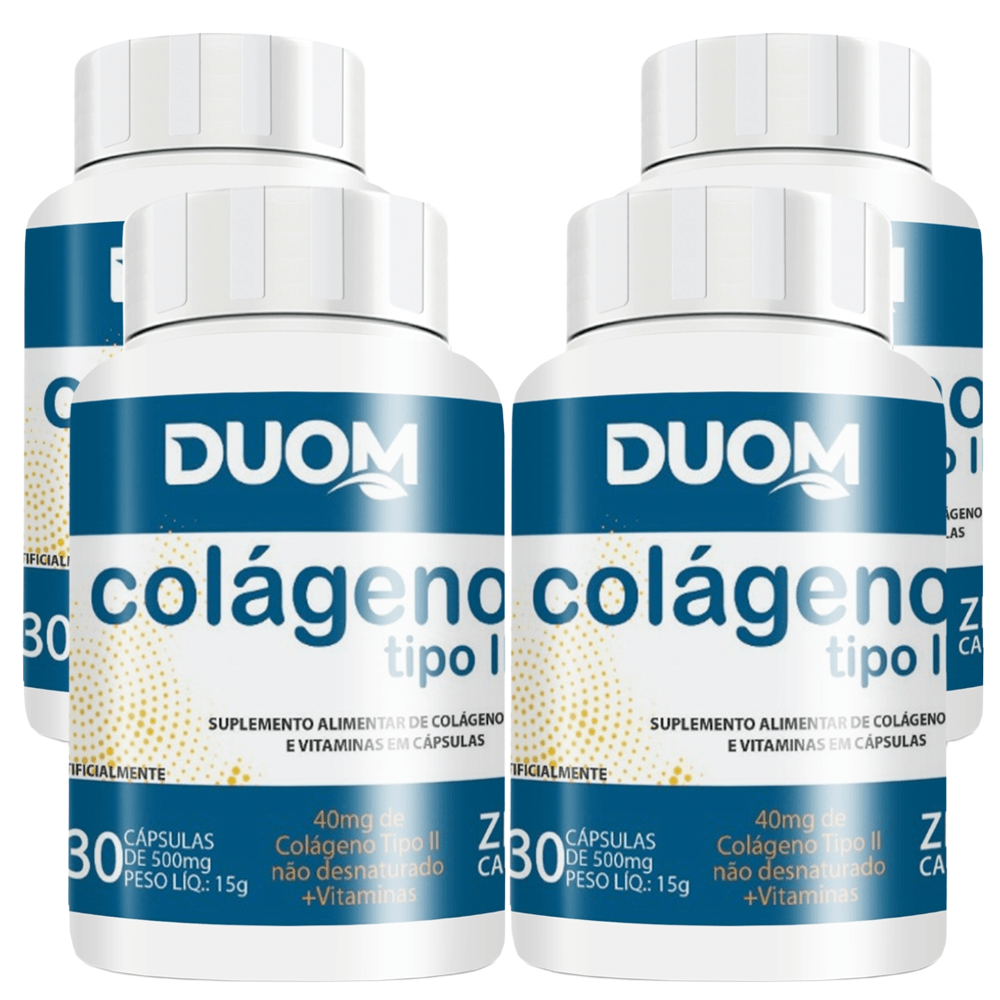 Combo 4 Colágeno Tipo  2 Com Vitaminas Duom 30 Cápsulas