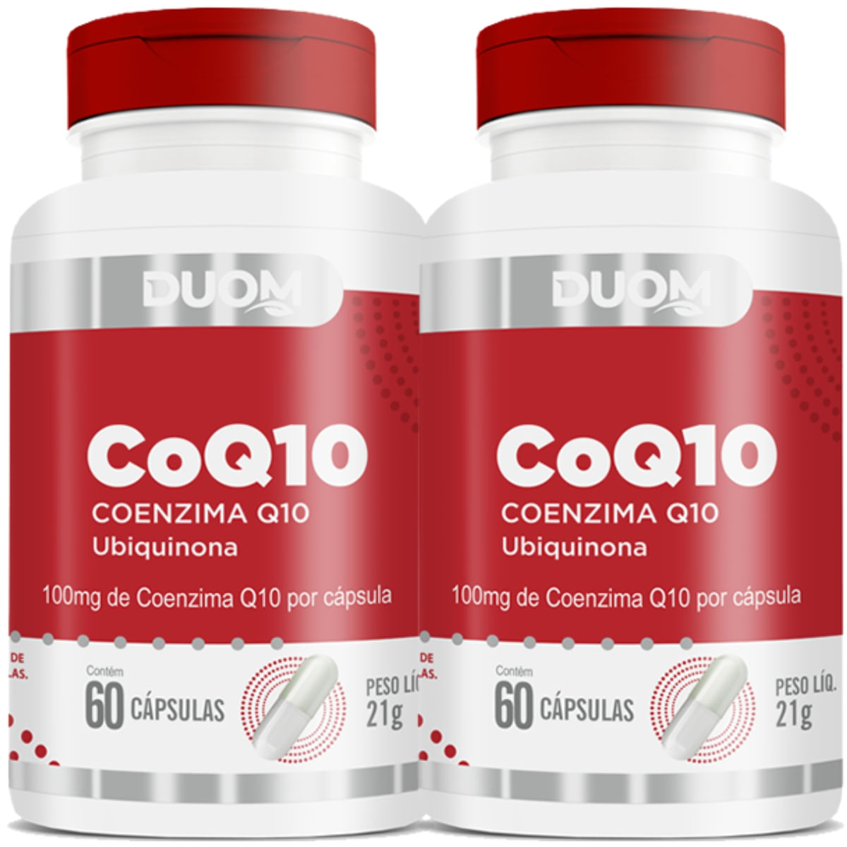 Combo 2 Coenzima Coq10 Ubiquinona Duom 60 Cápsulas