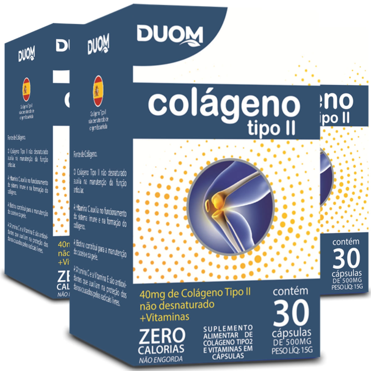 Combo 3 Colágeno Tipo 2 Com Vitaminas Duom  30 Cápsulas