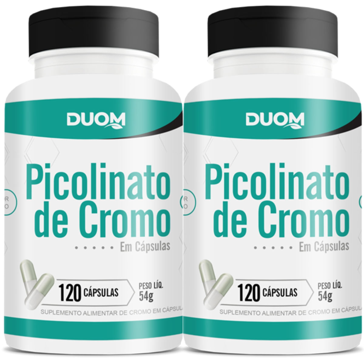 Combo 2 Picolinato De Cromo 240 Mcg Duom 120 Cápsulas