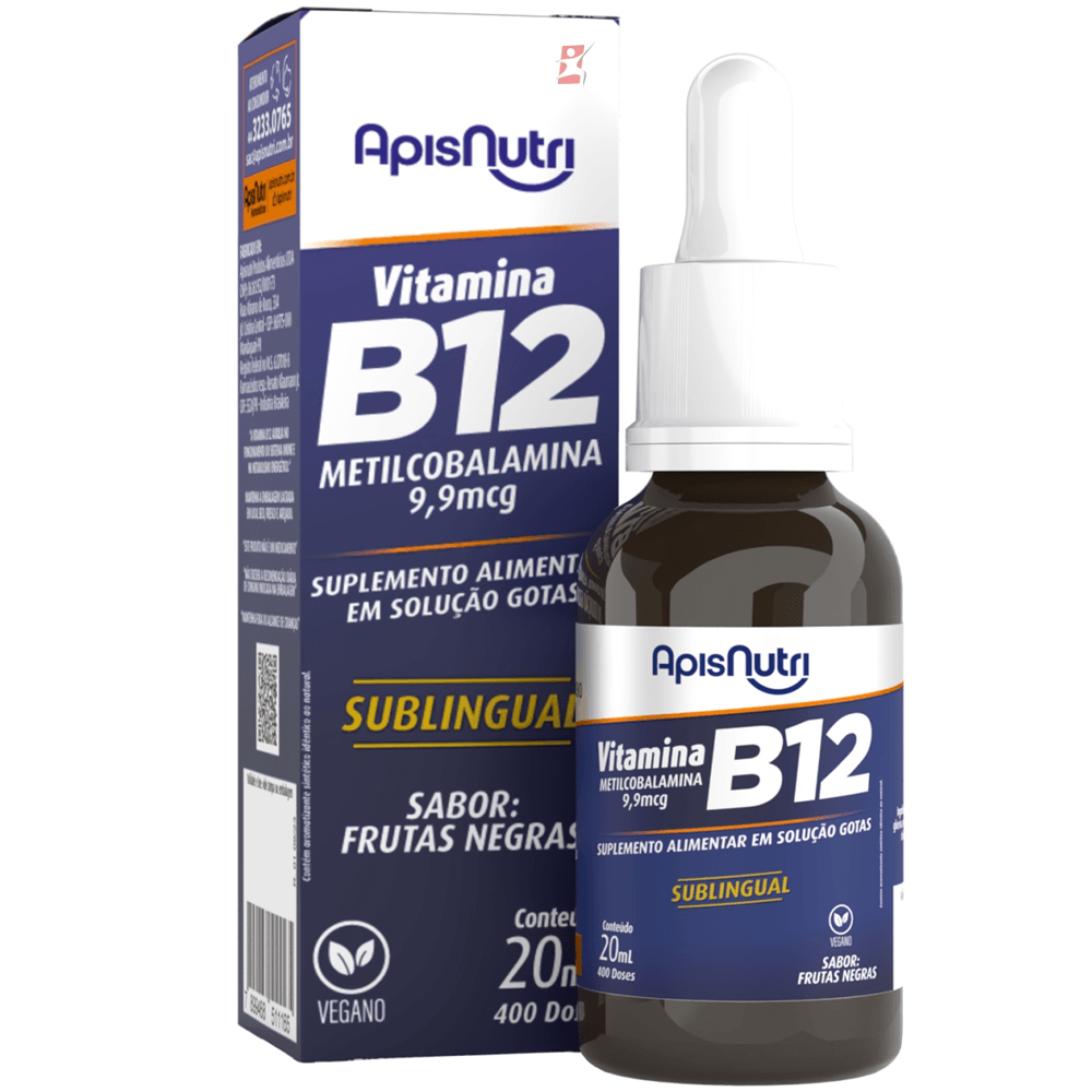 Vitamina B12 Metilcobalamina Vegana Apisnutri 20Ml