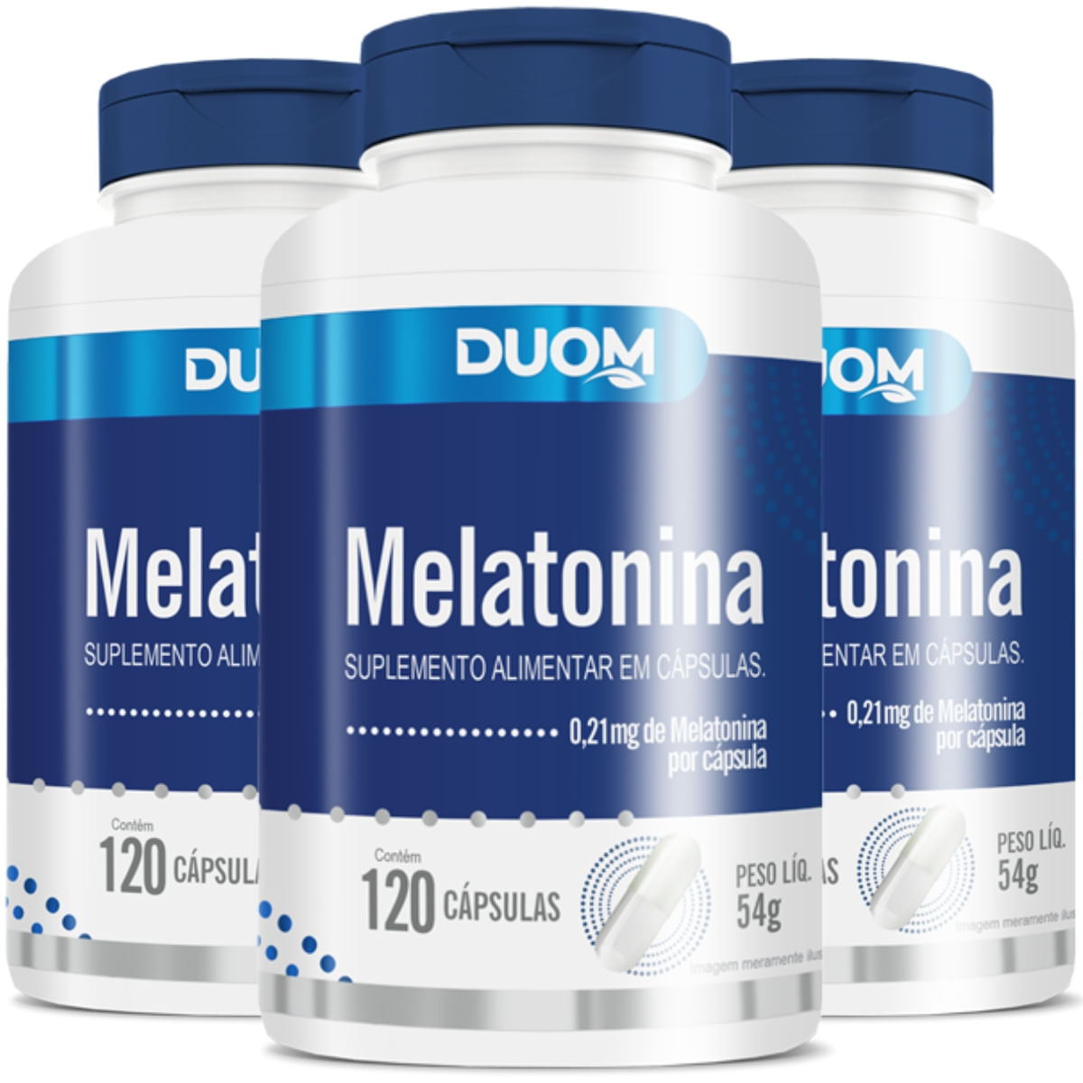 Combo 3 Melatonina Pura Duom 120 Cápsulas