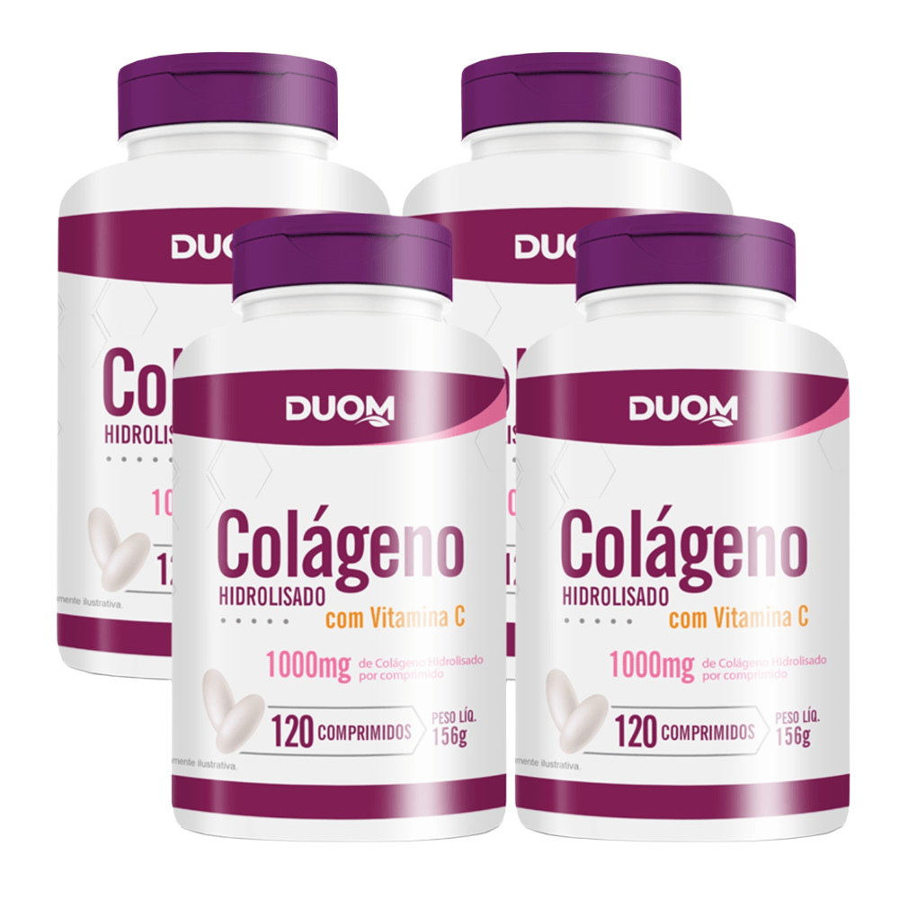 Combo 4 Colágeno Hidrolisado Vitamina C Duom