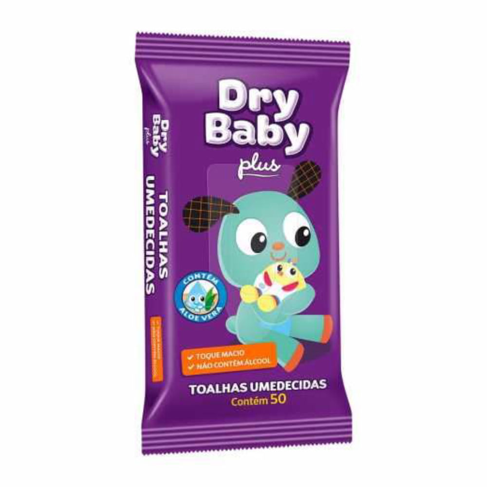Toalha Umedecida Dry Baby Plus Flow Pack c/50 Unidades