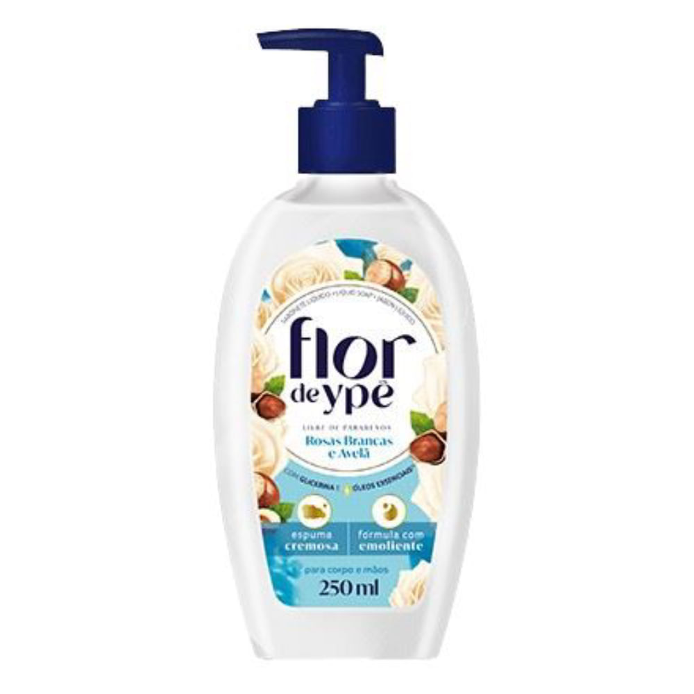 Sabonete Líquido Flor De Ype 250ml Rosas Brancas E Avelã
