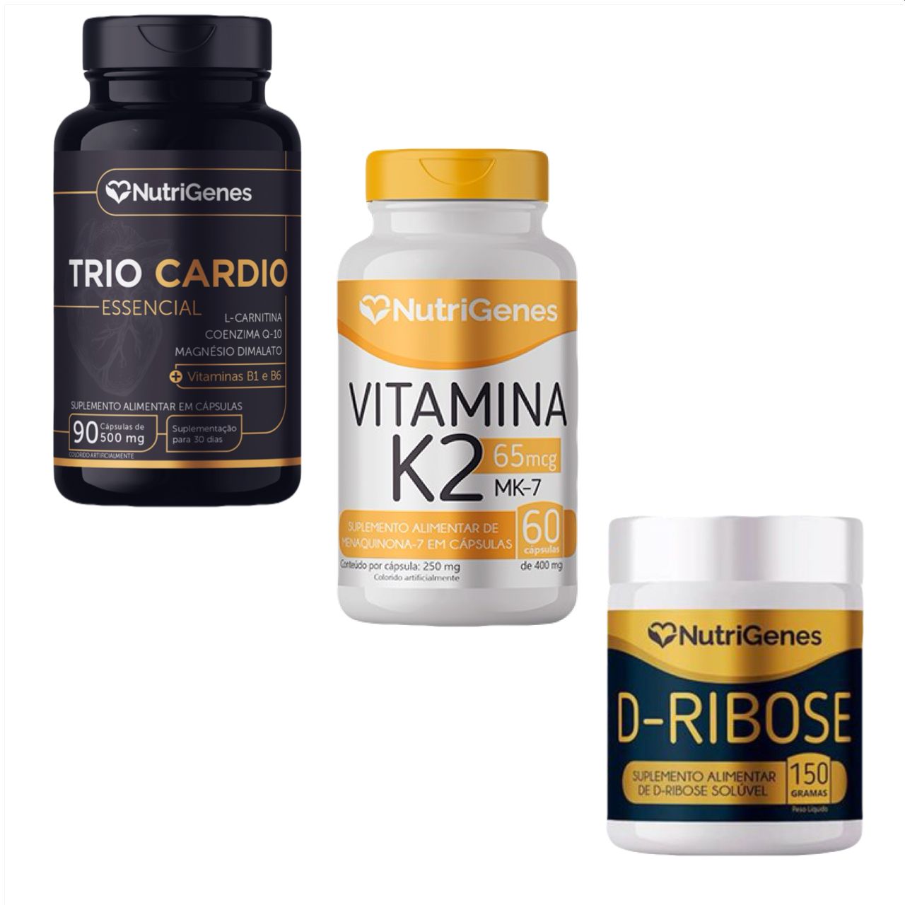 Trio Cardio + D Ribose + Vitamina K2   Mk 7  Nutrigenes