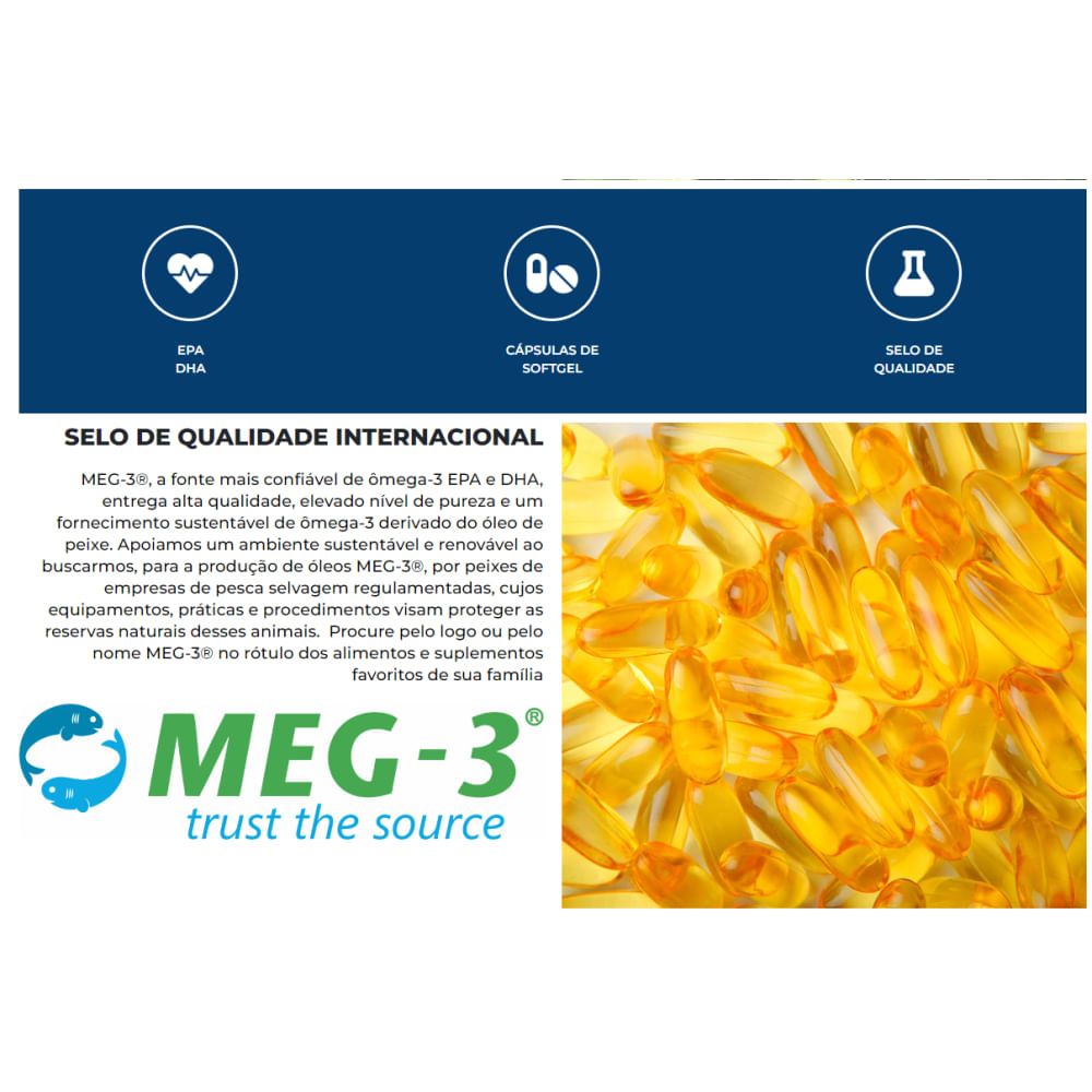 3x Ômega 3 Super Concentrado 1.100mg +dha +epa Nutrigenes