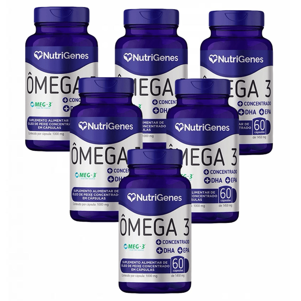 6x Ômega 3 Super Concentrado 1.100mg +dha +epa Nutrigenes