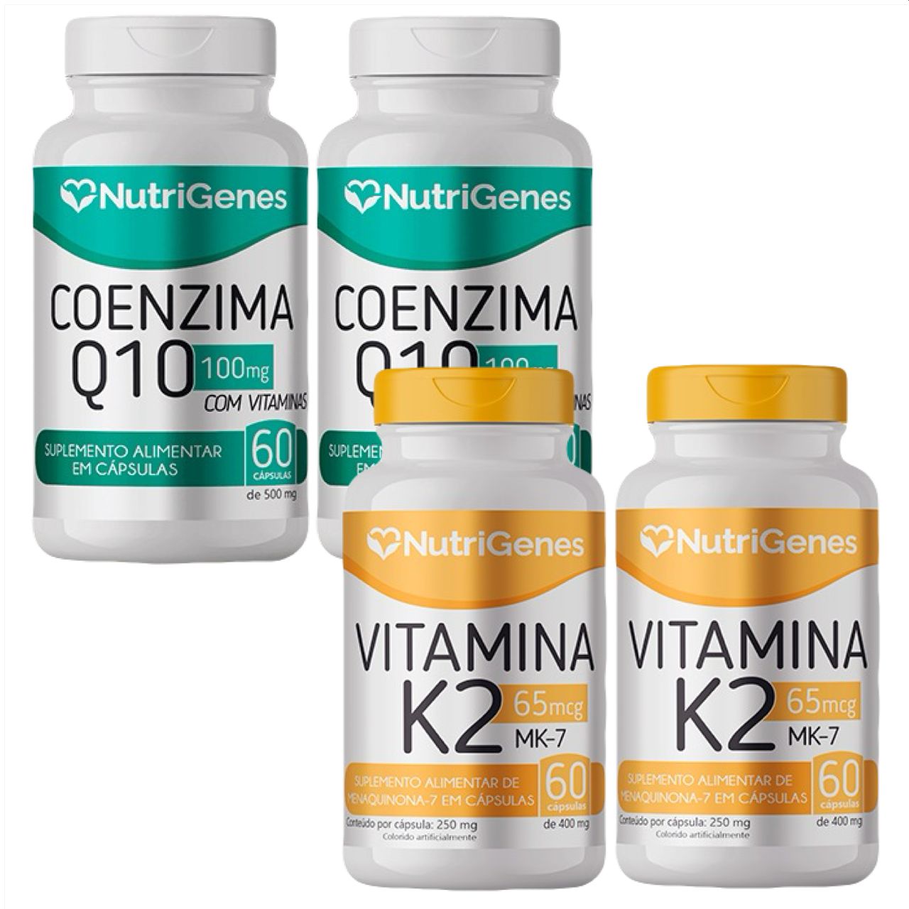 2x Coenzima Q10   Coq10 + 2x Vitamina K2   Mk 7   Nutrigenes