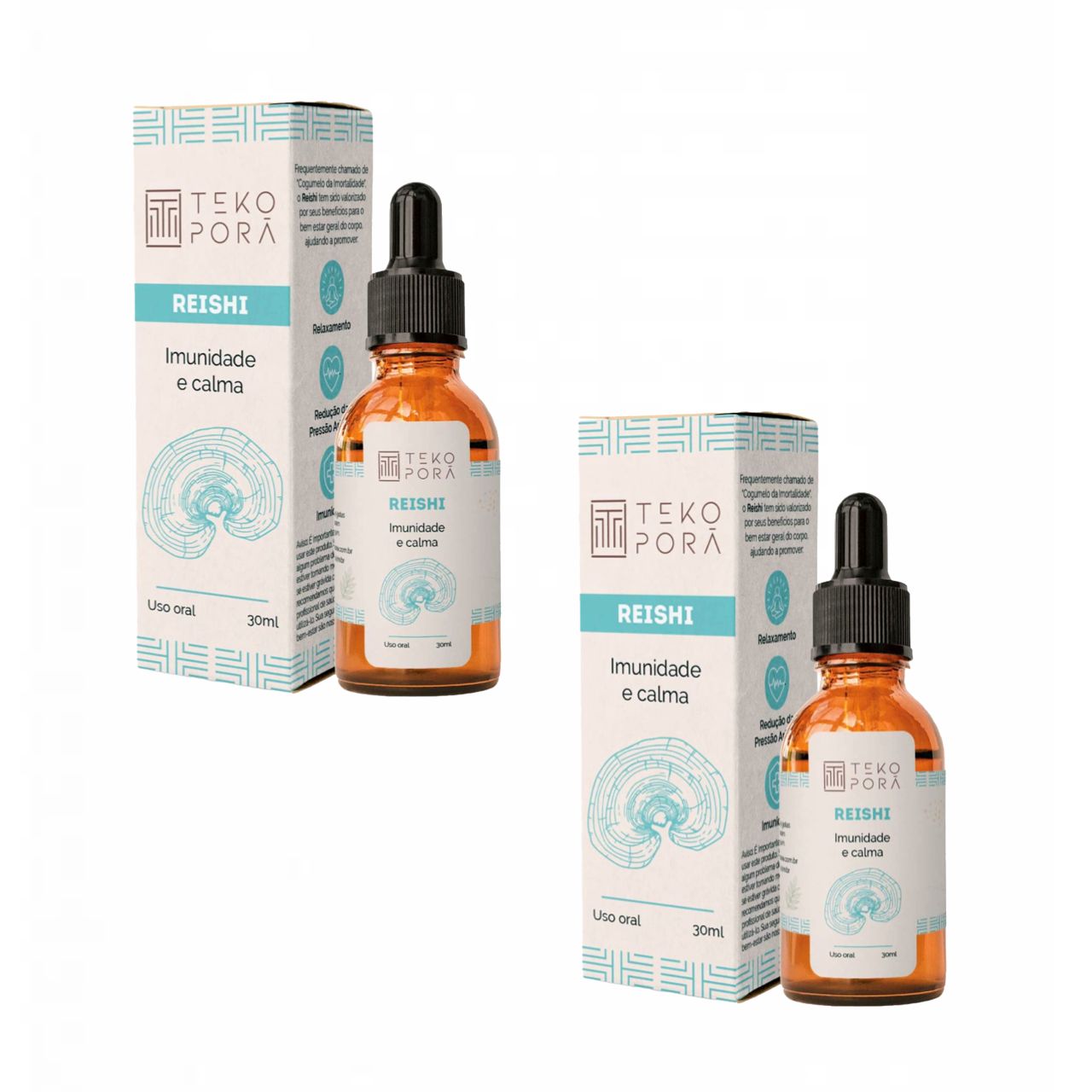 2x Extrato Reishi   Ganoderma Lucidum  30ml  Teko Porã Sem Sabor