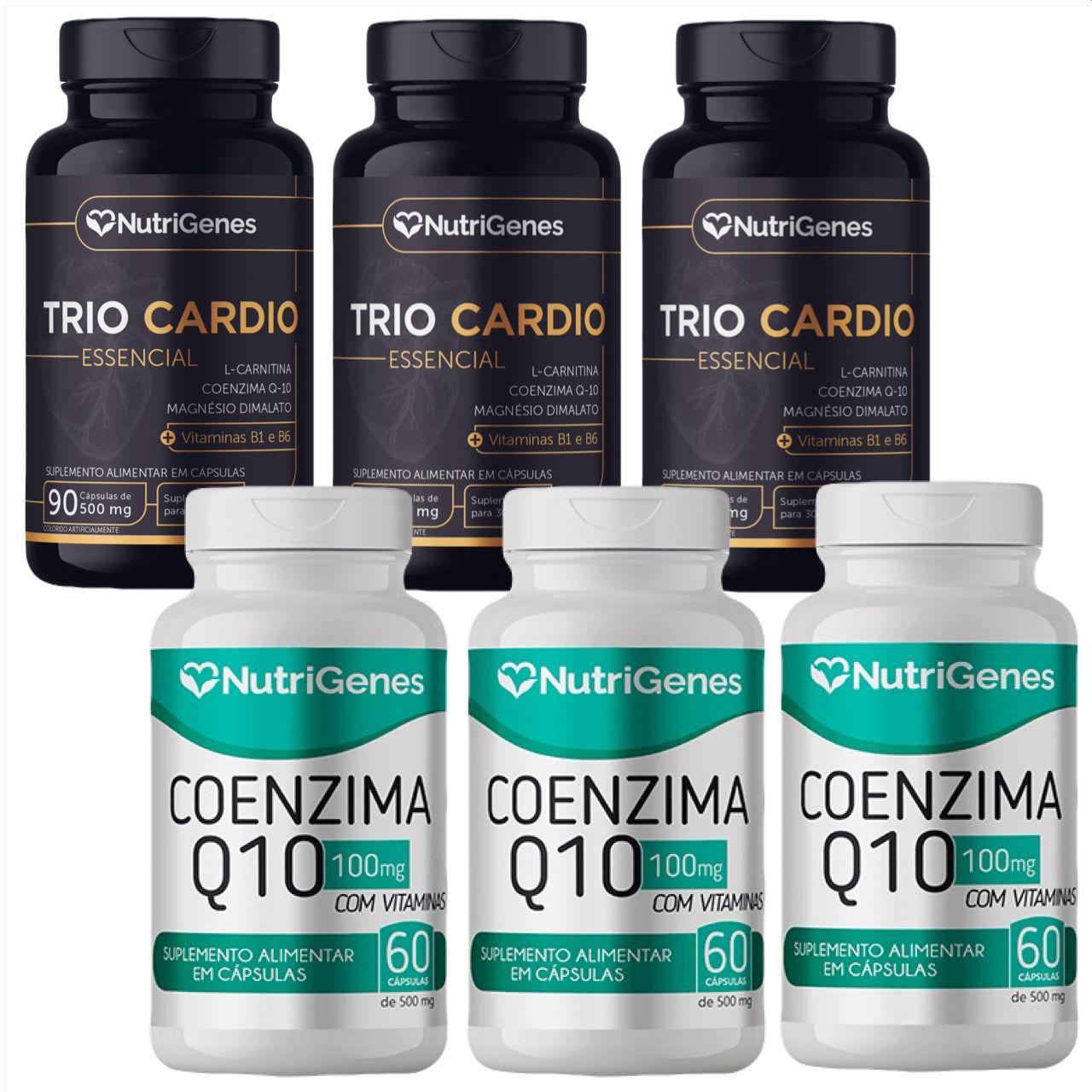 3x Trio Cardio + 3x Coenzima Q10 Coq10   Nutrigenes