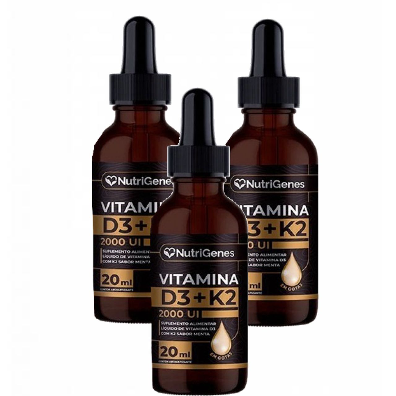 3x Vitamina D3 2000 Ui+ K2 Mk7 30mcg  Gotas  Nutrigenes