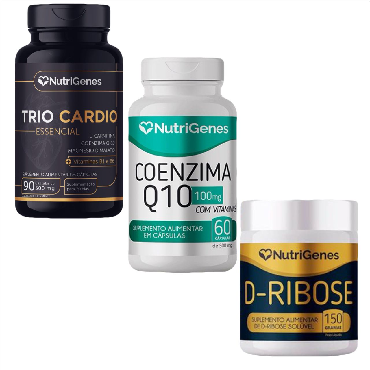 Trio Cardio + D  Ribose + Coenzima Q10 Coq10  Nutrigenes