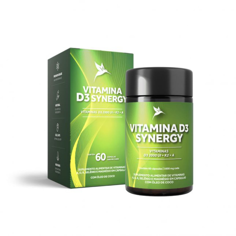 Synergy D3 2.000ui K2 Mk7 60 Caps de 1.200mg Pura Vida