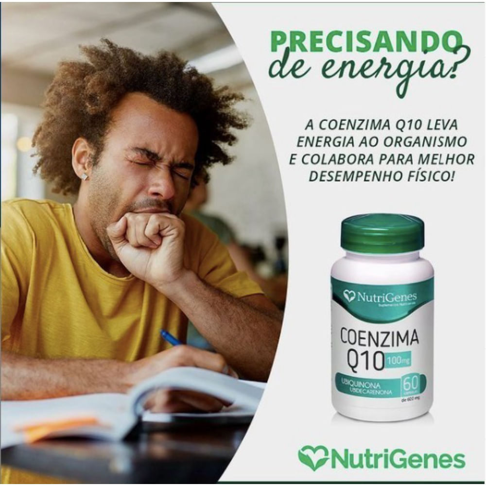 3x Coenzima Q10 Coq10 Nutrigenes  60 Caps. 100mg + Vitaminas