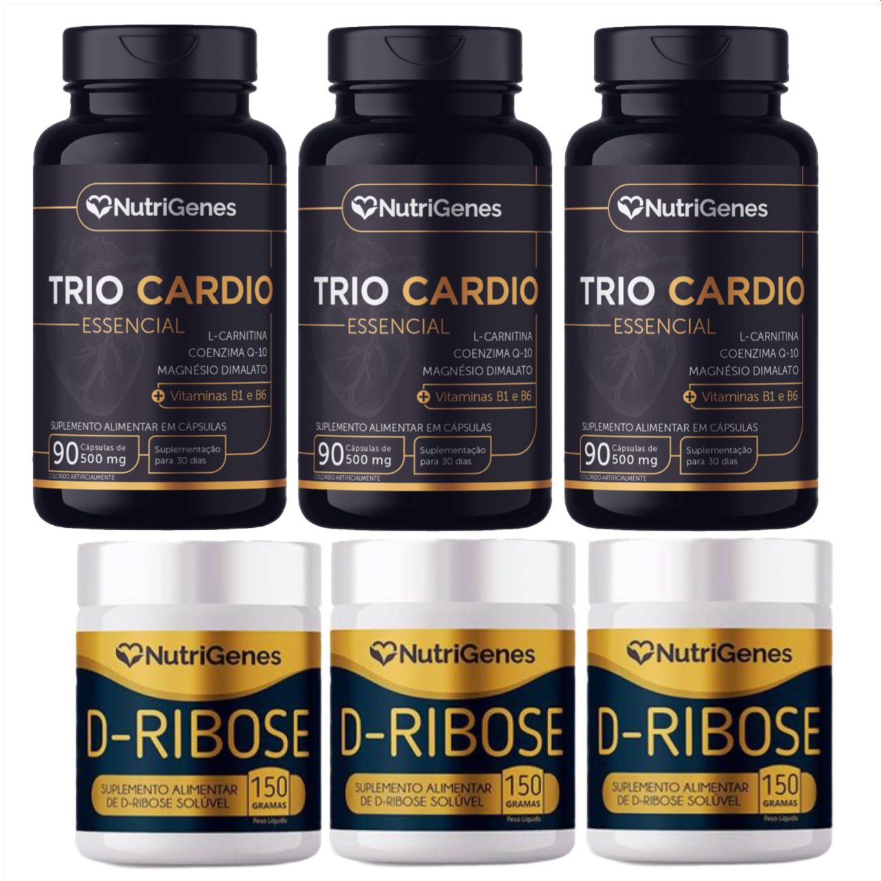3x Solução De Sinatra   Trio Cardio + D  Ribose Nutrigenes
