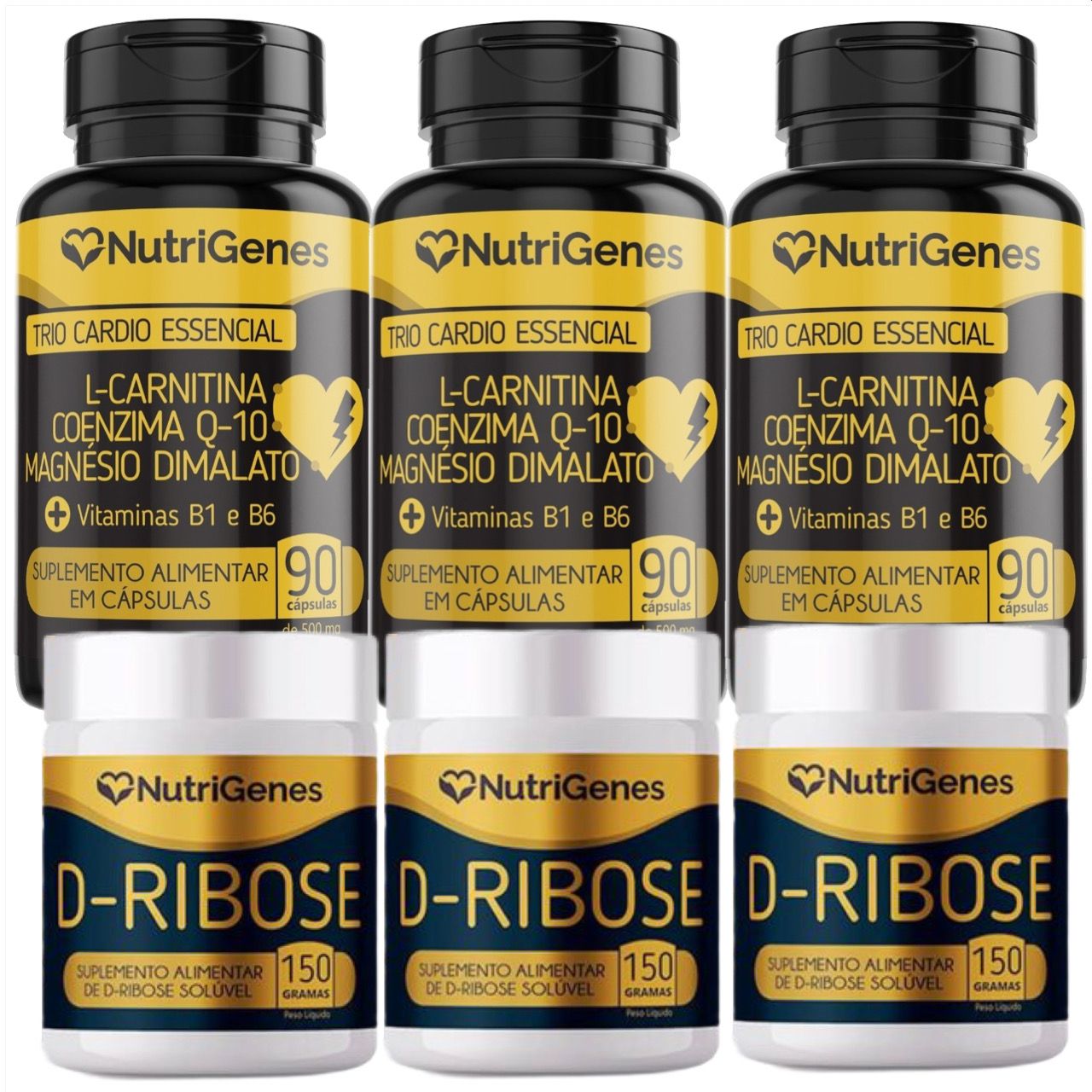 3x Solução De Sinatra   Trio Cardio + D  Ribose Nutrigenes