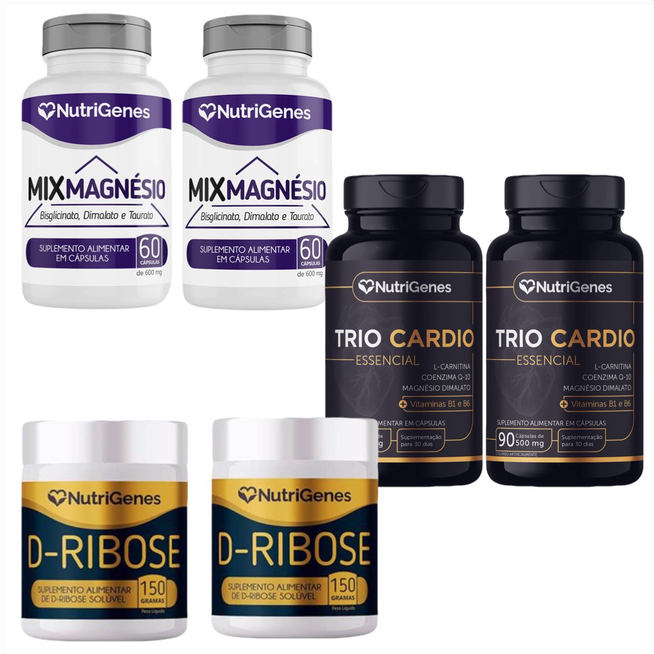 2x Trio Cardio +2x D Ribose + 2x Mix Magnésio   Nutrigenes