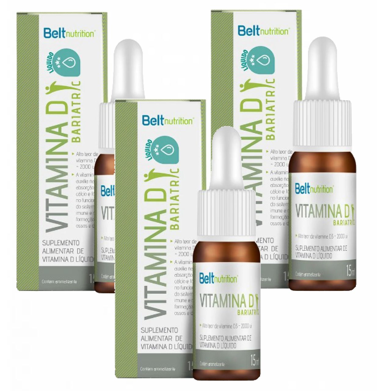 3x Vitamina D3 Belt Bariatric  15 ml  2.000ui cada 2 Gotas