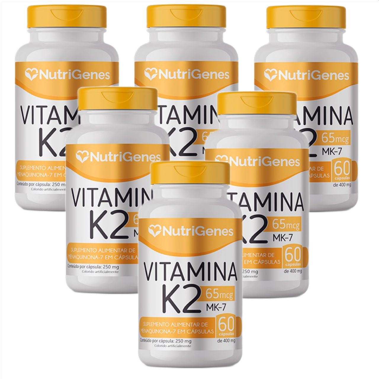 6x Vitamina K2   Mk 7   Nutrigenes   60 Cápsulas