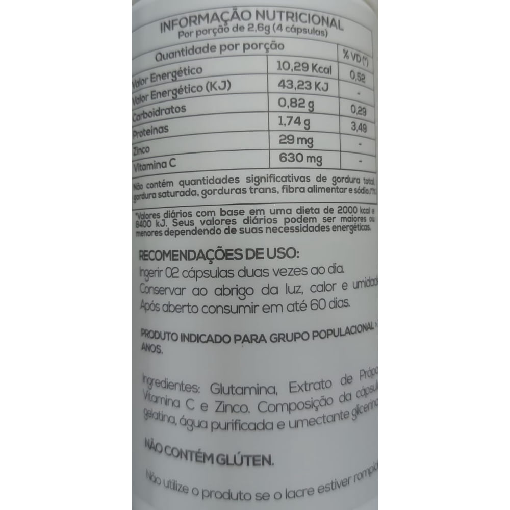 6x Immune UP Vitamina C+Própolis+Glutamina+Zinco 120caps
