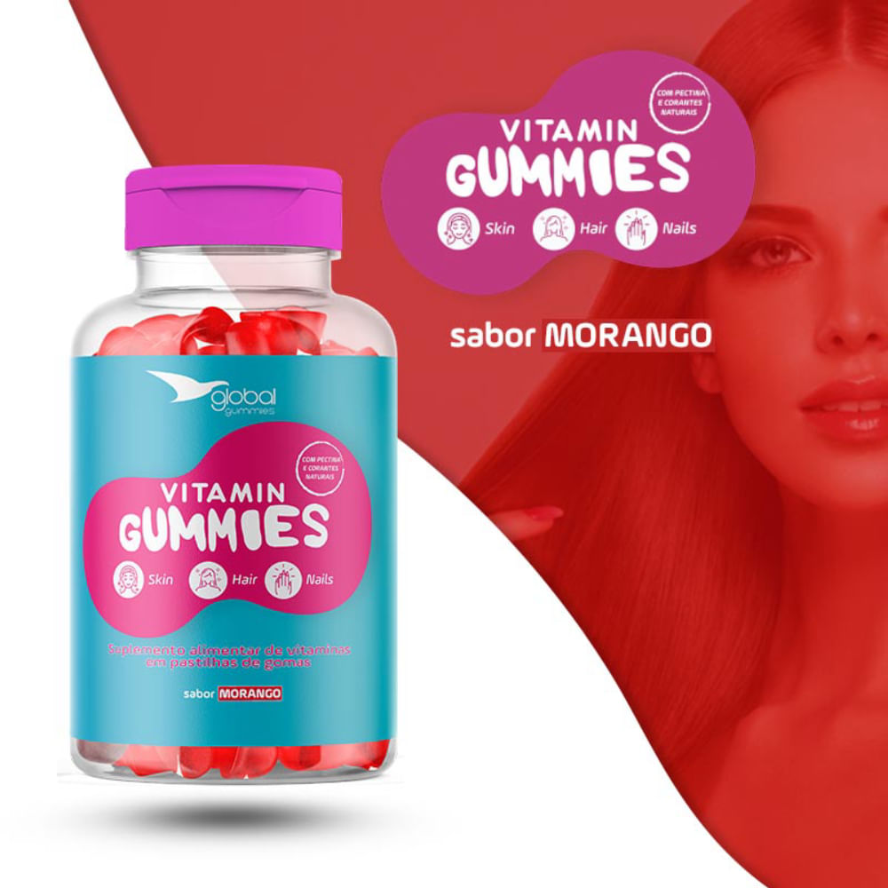 Vitamin Gummies Cabelos, Pele E Unhas  Global  60 Gomas