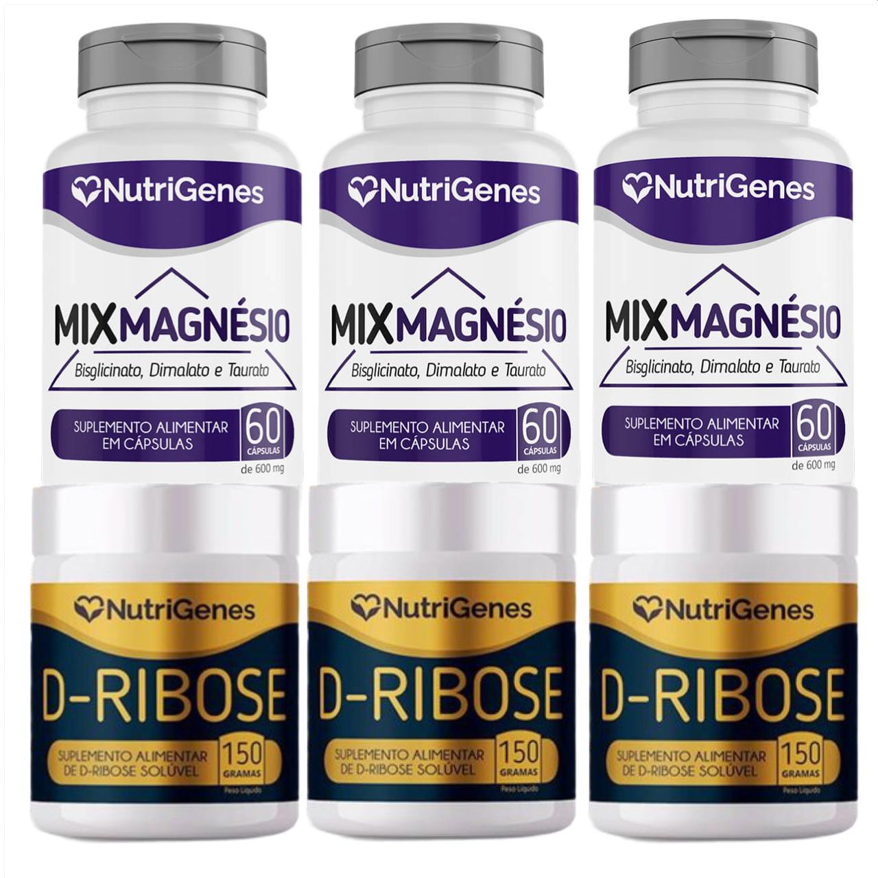 3x Mix Magnésio + 3x D Ribose Atp   Nutrigenes