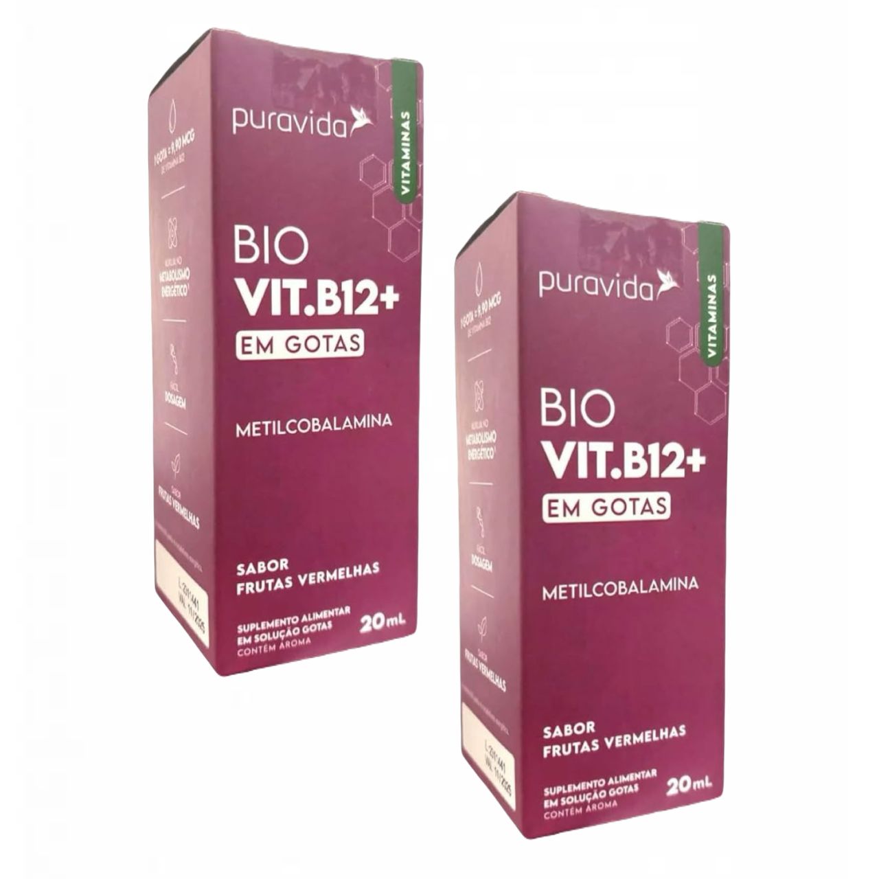 2x Bio B12   Metilcobalamina   20ml   Pura Vida
