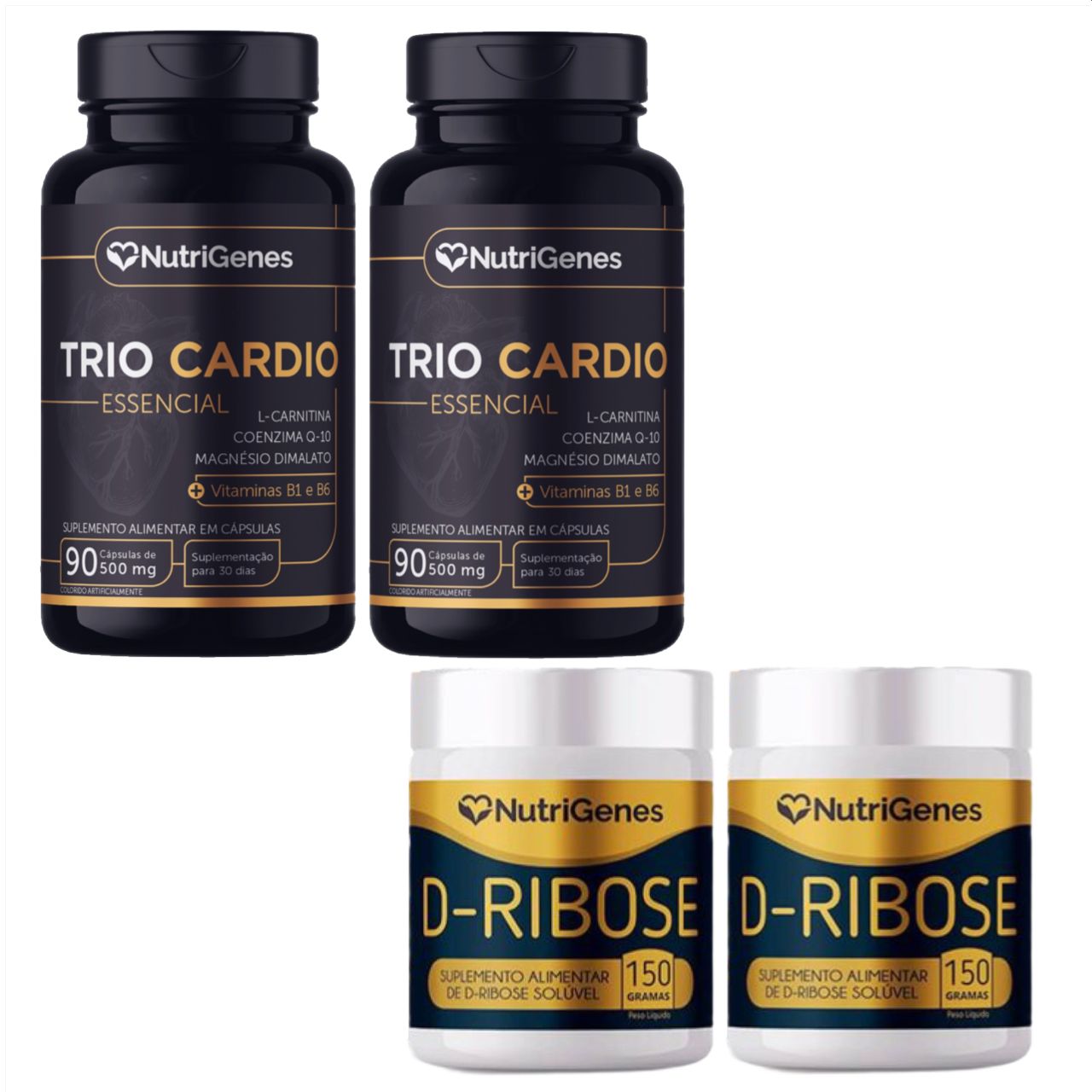2x Solução De Sinatra   Trio Cardio + D  Ribose Nutrigenes