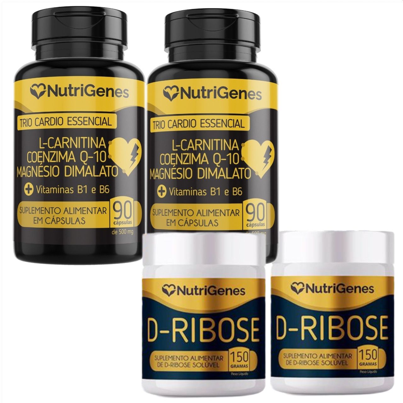 2x Solução De Sinatra   Trio Cardio + D  Ribose Nutrigenes
