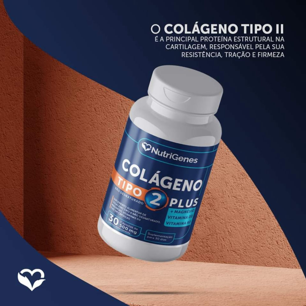 3x Colágeno Tipo2 Plus + Vit D 3 + Vit K2 + Magnésio