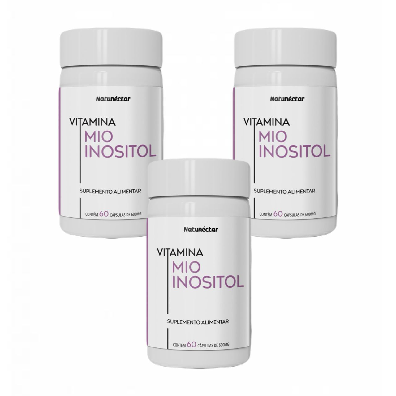 3x Inositol  100% Natural  60 Cáps. 500mg   Natunéctar