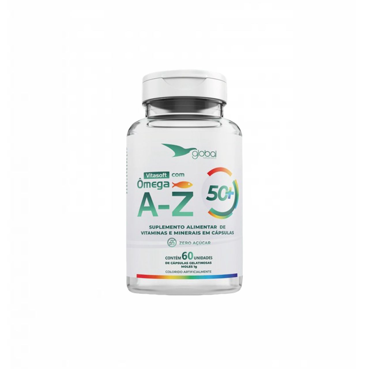 Vitasoft A  Z + Ômega   Polivitamínico Global Suplementos Sem Sabor