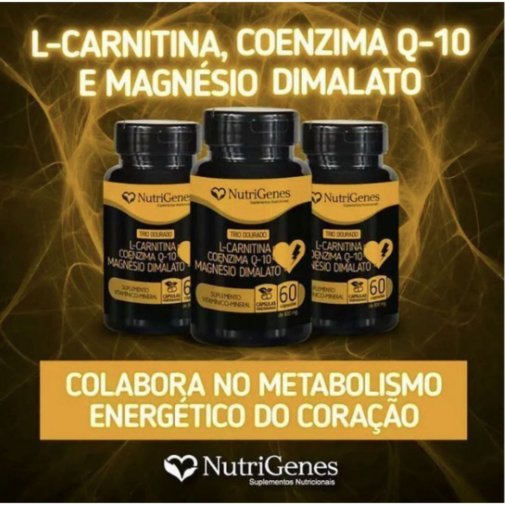 3x Trio Cardio  Magnésio  COQ10  L  Carnitina  Nutrigenes