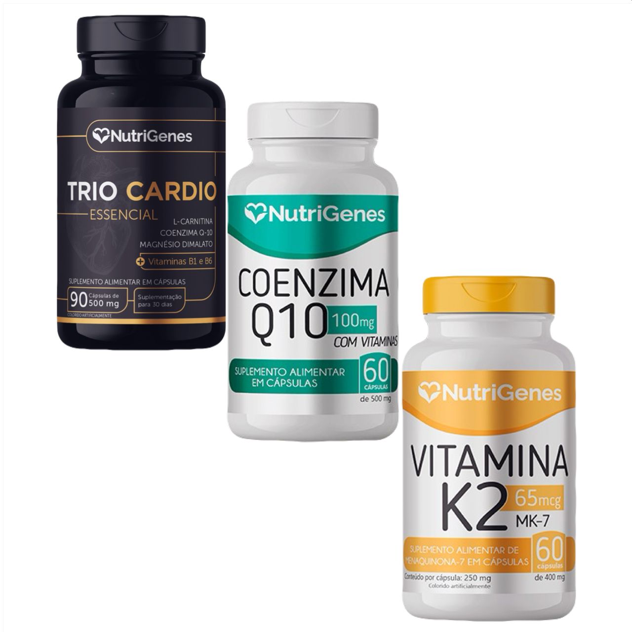Trio Cardio + Coenzima Q10 Coq10 + Vit. K2 Mk 7  Nutrigenes