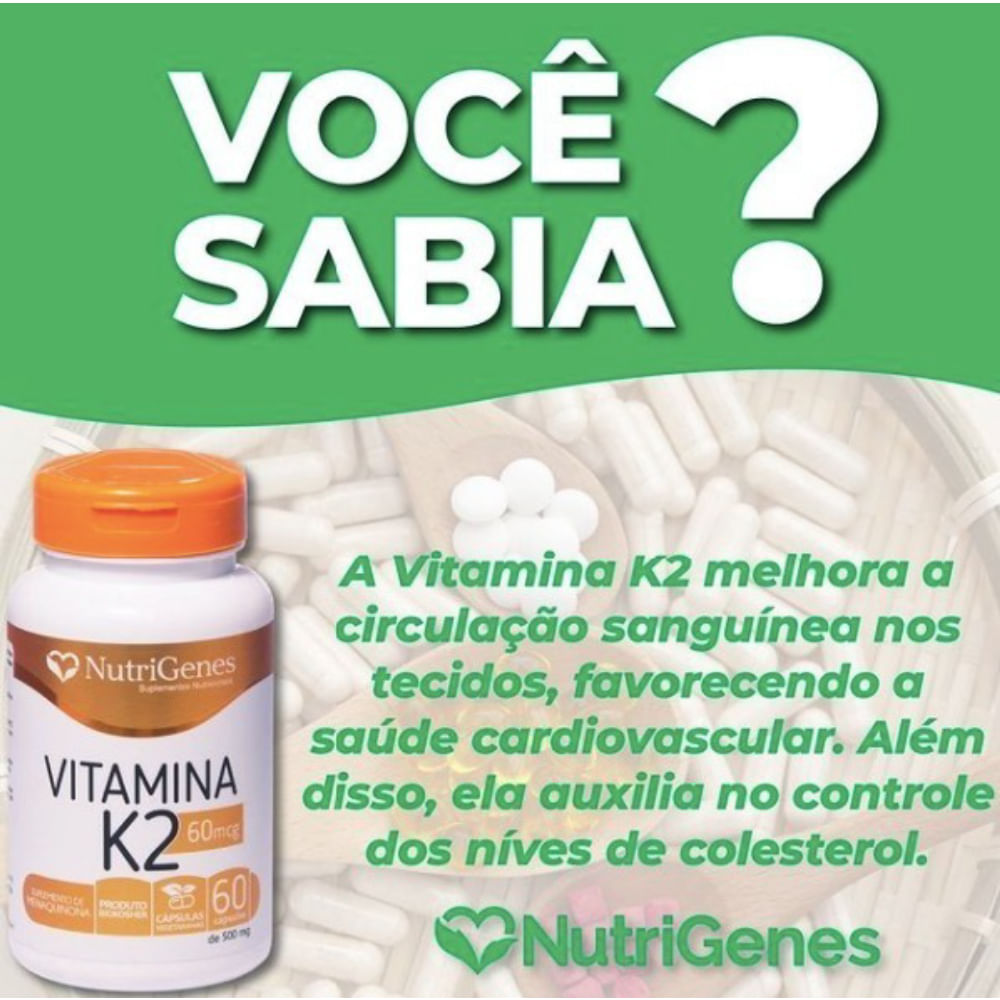 2x Vitamina K2   MK 7   Nutrigenes   60 Cápsulas