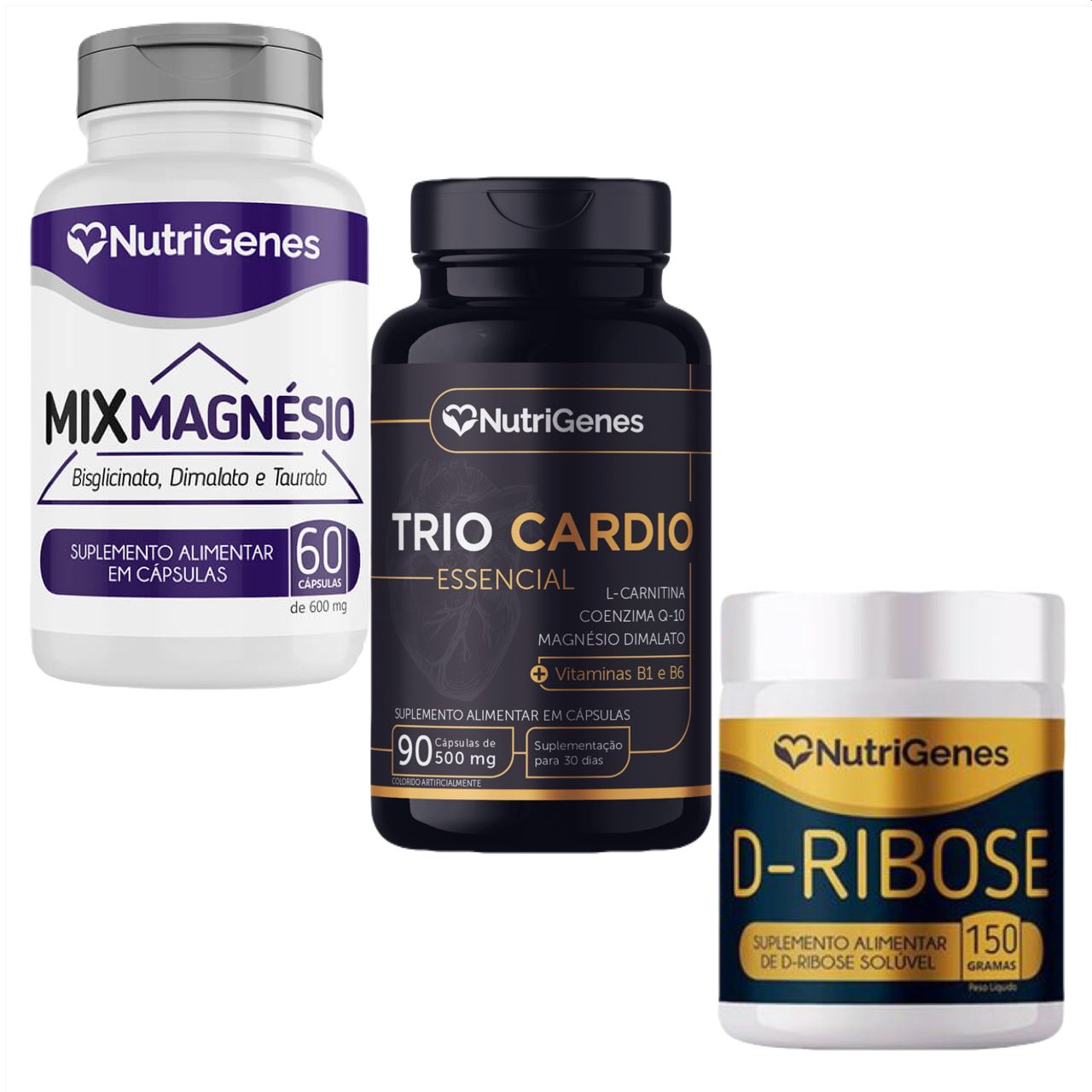 Trio Cardio + D Ribose + Mix Magnésio  Nutrigenes