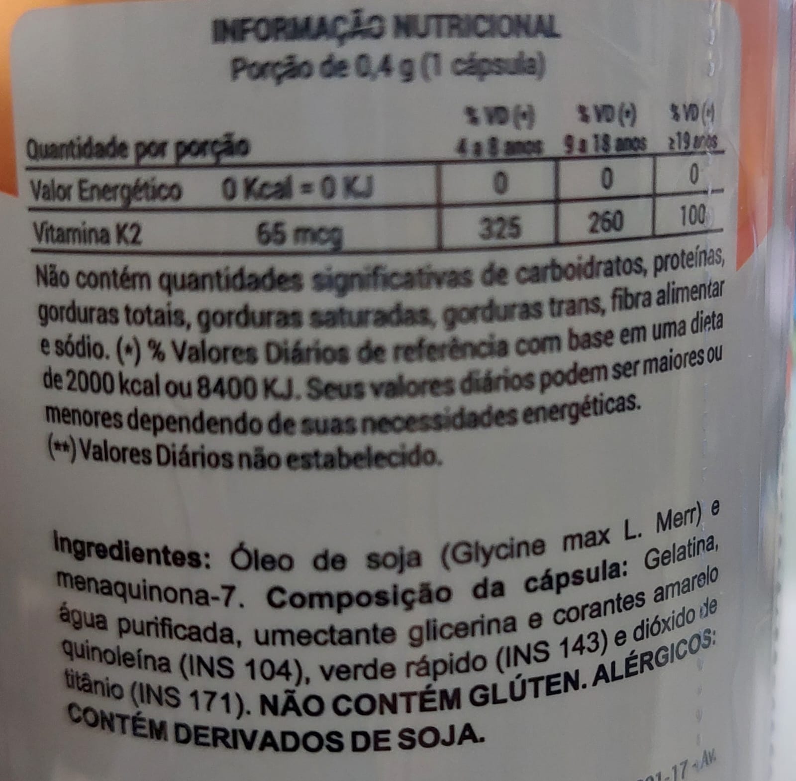 Vitamina K2   MK 7   Nutrigenes   60 Cápsulas
