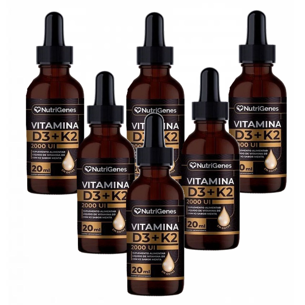 6x Vitamina D3 2000 Ui+ K2 Mk7 30mcg  Gotas  Nutrigenes
