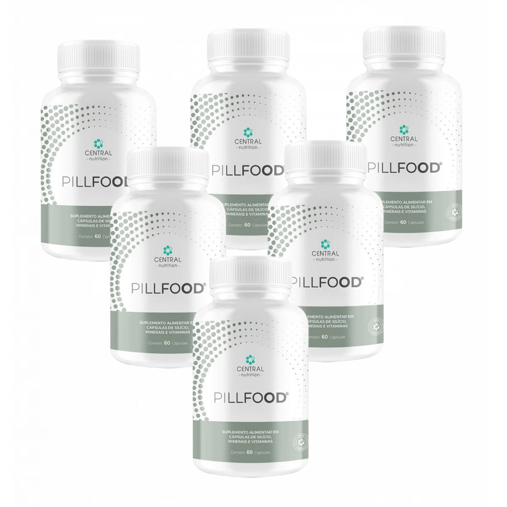 6x Pillfood Silício Orgânico Central Nutrition 60 Cáps.