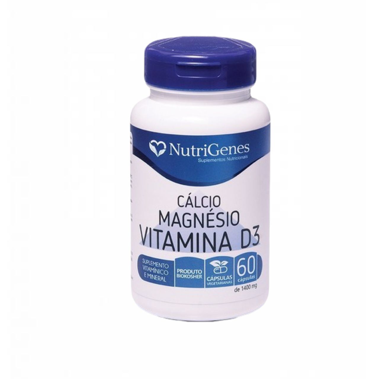 3x Cálcio  Magnésio  Vitamina D3  60 cápsulas  Nutrigenes
