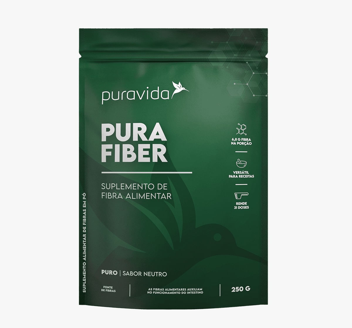 Pura Fiber   250g  Fibra Alimentar  Pura Vida