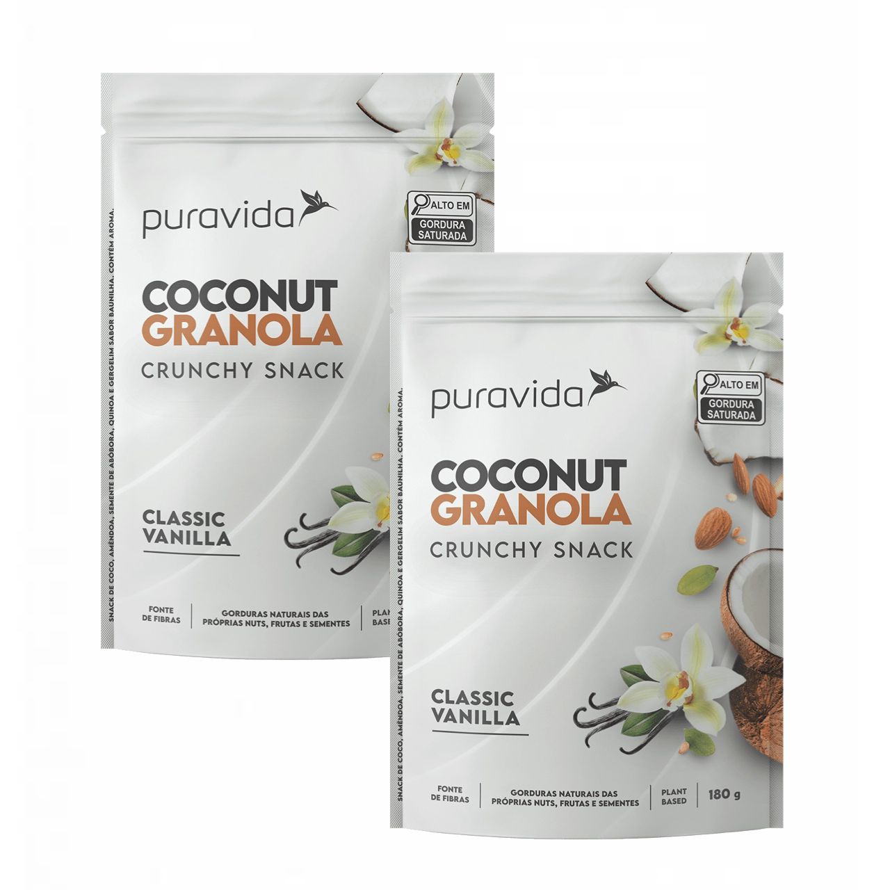 2x Granola Coconut Classic Vanilla-180g Puravida-Pura Vida