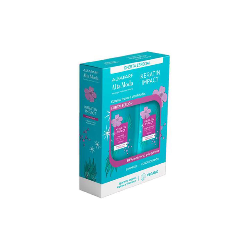 Shampoo + Condicionador Alta Moda 300ml + 300ml Keratin Impact