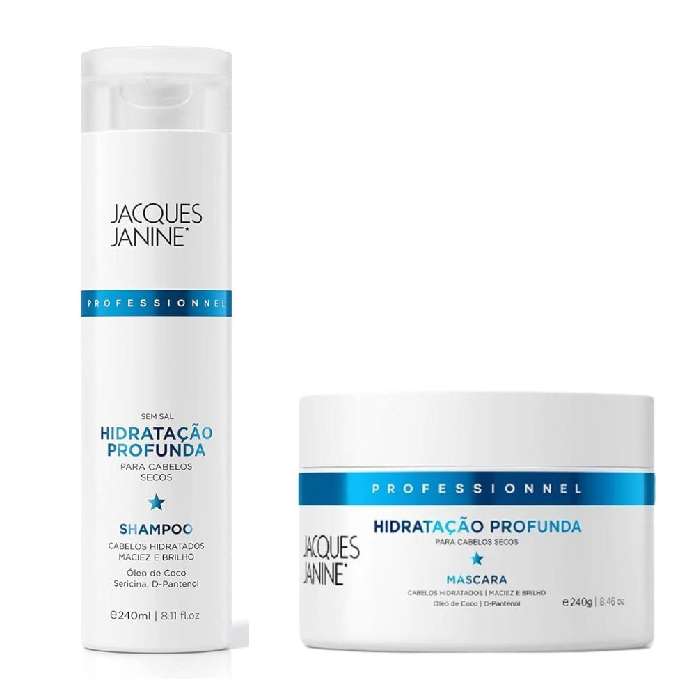 Kit Shampoo e Máscara Jacques Janine Hidratação Profunda