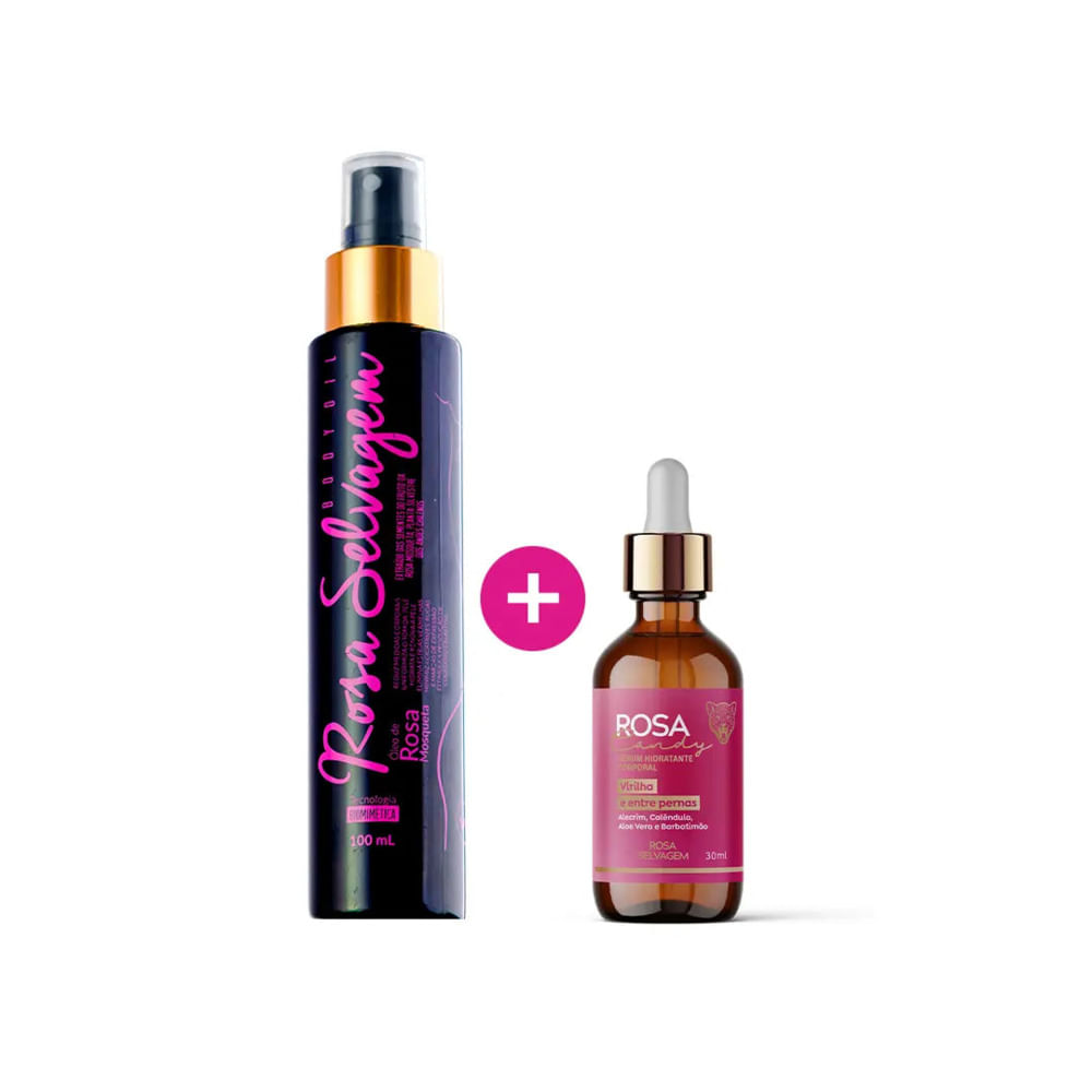 Kit Sérum Hidratante + Óleo Clareador Corporal Rosa Candy