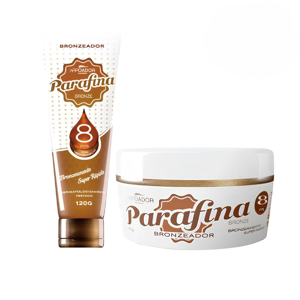Kit Parafina Bronze Fps 8 Arpoador+bronzeador Cera De Abelha