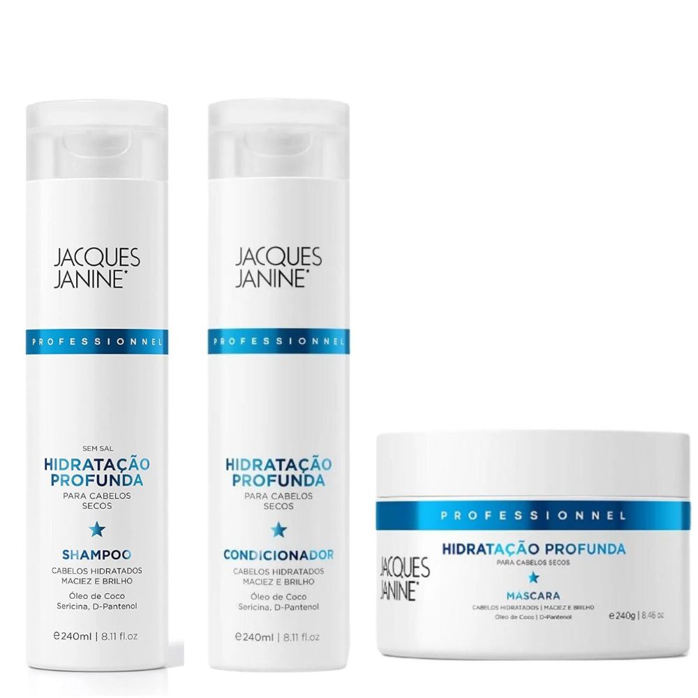 Kit Shampoo Condicionador E Máscara Jacques Janine Hidra