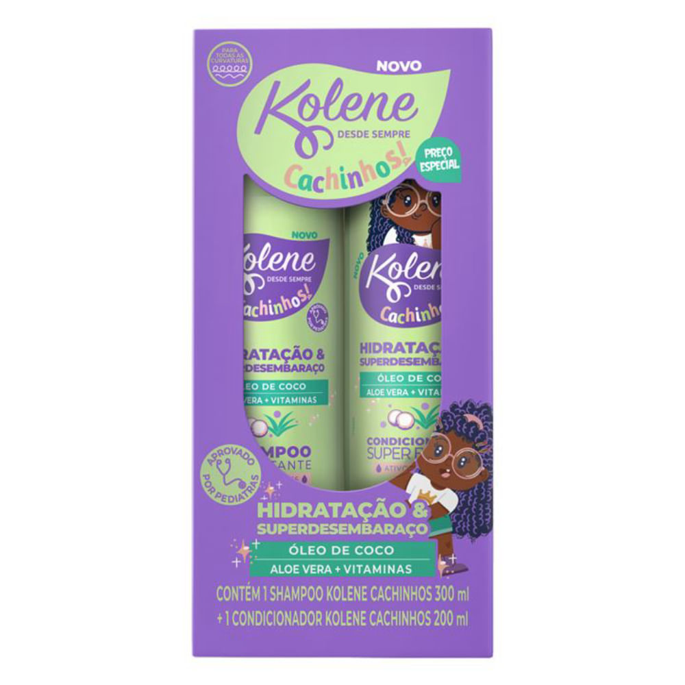 Shampoo + Condicionador Infantil Kolene Cachinhos 300ml + 200ml Cachinhos